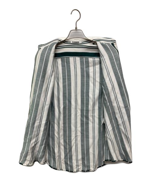 JIL SANDER（ジルサンダー）JIL SANDER (ジルサンダー) ストライプロングシャツ/HSJWLA0012 グリーン×ホワイト サイズ:38の古着・服飾アイテム