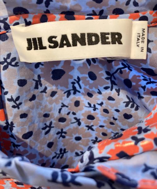JIL SANDER（ジルサンダー）JIL SANDER (ジルサンダー) 半袖花柄ブラウス オレンジ×ブルー サイズ:34の古着・服飾アイテム