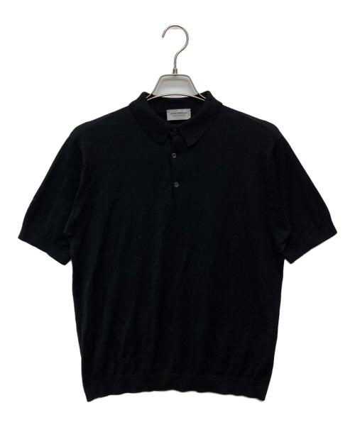 JOHN SMEDLEY（ジョンスメドレー）JOHN SMEDLEY (ジョンスメドレー) シーアイランドコットンニットポロシャツ ブラック サイズ:Lの古着・服飾アイテム