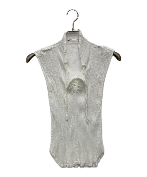 me ISSEY MIYAKE（ミーイッセイ ミヤケ）me ISSEY MIYAKE (ミーイッセイ ミヤケ) シワプリーツブラウス ホワイト サイズ:freeの古着・服飾アイテム