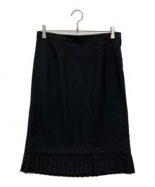JUNYA WATANABE COMME des GARCONS（ジュンヤワタナベ コムデギャルソン）の古着「ウールポプリンプリーツドッキングスカート/JS-10015M」｜ブラック