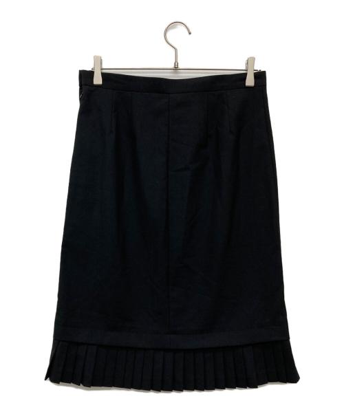 JUNYA WATANABE COMME des GARCONS（ジュンヤワタナベ コムデギャルソン）JUNYA WATANABE COMME des GARCONS ((ジュンヤワタナベ コムデギャルソン) ウールポプリンプリーツドッキングスカート/JS-10015M ブラック サイズ:Ｍの古着・服飾アイテム