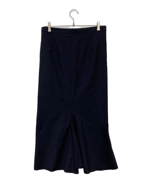 JUNYA WATANABE COMME des GARCONS（ジュンヤワタナベ コムデギャルソン）JUNYA WATANABE COMME des GARCONS (ジュンヤワタナベ コムデギャルソン) ウールポプリンヘムフレアスカート/JS-10051M ネイビー サイズ:Ｍの古着・服飾アイテム