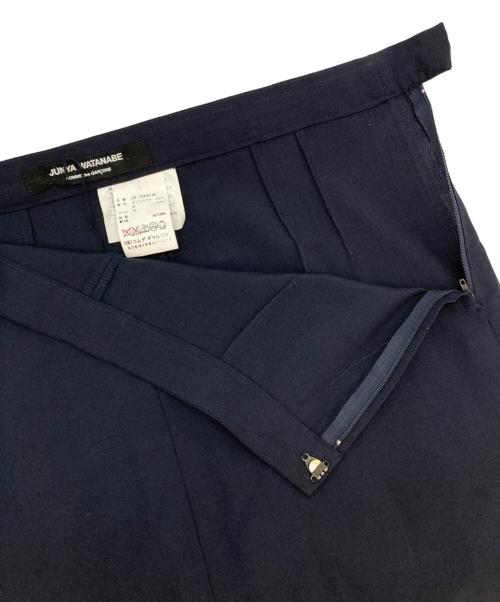 JUNYA WATANABE COMME des GARCONS（ジュンヤワタナベ コムデギャルソン）JUNYA WATANABE COMME des GARCONS (ジュンヤワタナベ コムデギャルソン) ウールポプリンヘムフレアスカート/JS-10051M ネイビー サイズ:Ｍの古着・服飾アイテム
