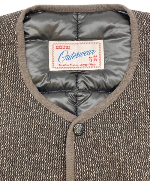 Subculture（サブカルチャー）Subculture (サブカルチャー) BEACH CLOTH DOWN VEST ブラウン サイズ:1の古着・服飾アイテム