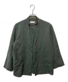 MARKA（マーカ）の古着「LAPELLESS SHIRT JACKET」｜グリーン