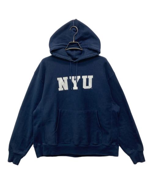 Champion REVERSE WEAVE（チャンピオン リバース ウィーブ）Champion REVERSE WEAVE (チャンピオン リバース ウィーブ) プリントパーカー ネイビー サイズ:Ｌの古着・服飾アイテム