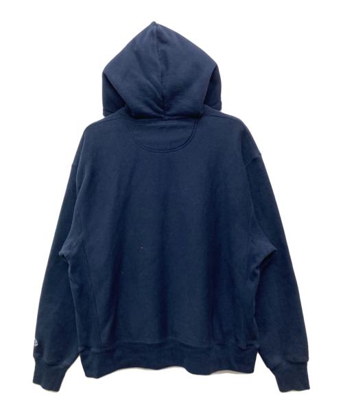Champion REVERSE WEAVE（チャンピオン リバース ウィーブ）Champion REVERSE WEAVE (チャンピオン リバース ウィーブ) プリントパーカー ネイビー サイズ:Ｌの古着・服飾アイテム