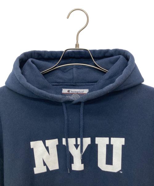 Champion REVERSE WEAVE（チャンピオン リバース ウィーブ）Champion REVERSE WEAVE (チャンピオン リバース ウィーブ) プリントパーカー ネイビー サイズ:Ｌの古着・服飾アイテム