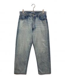 AURALEE（オーラリー）の古着「FADED SELVEDGE LIGHT DENIM WIDE PANTS/A26SP03DE」｜インディゴ