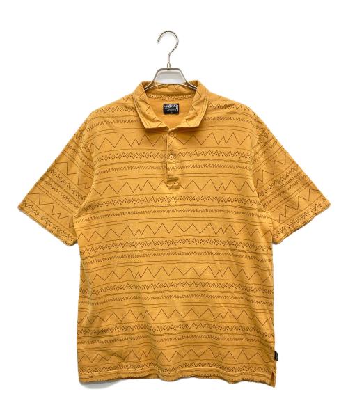 stussy（ステューシー）stussy (ステューシー) ネイティブパターンポロシャツ イエロー サイズ:Ｌの古着・服飾アイテム