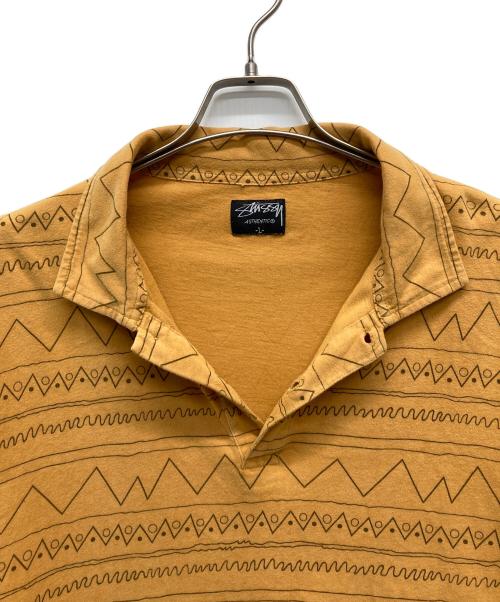 stussy（ステューシー）stussy (ステューシー) ネイティブパターンポロシャツ イエロー サイズ:Ｌの古着・服飾アイテム
