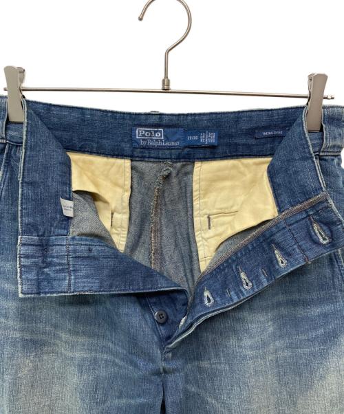 POLO RALPH LAUREN（ポロ・ラルフローレン）POLO RALPH LAUREN (ポロ・ラルフローレン) USED加工デニムトラウザー ブルー サイズ:28の古着・服飾アイテム
