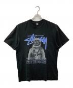 stussyステューシー）の古着「SPACEMAN 8 BALL LOGO T-shirt」｜ブラック
