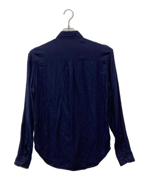 Saint Laurent Paris（サンローランパリ）Saint Laurent Paris (サンローランパリ) ダメージ加工レーヨンシャツ ネイビー サイズ:39の古着・服飾アイテム