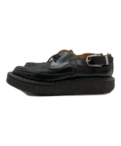 GEORGE COX（ジョージコックス）GEORGE COX (ジョージコックス) COMME des GARCONS HOMME PLUS (コムデギャルソンオムプリュス) ハラコモンクストラップシューズ ブラック サイズ:6の古着・服飾アイテム