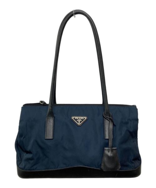 PRADA（プラダ）PRADA (プラダ) ナイロンボウリングバッグ ネイビーの古着・服飾アイテム