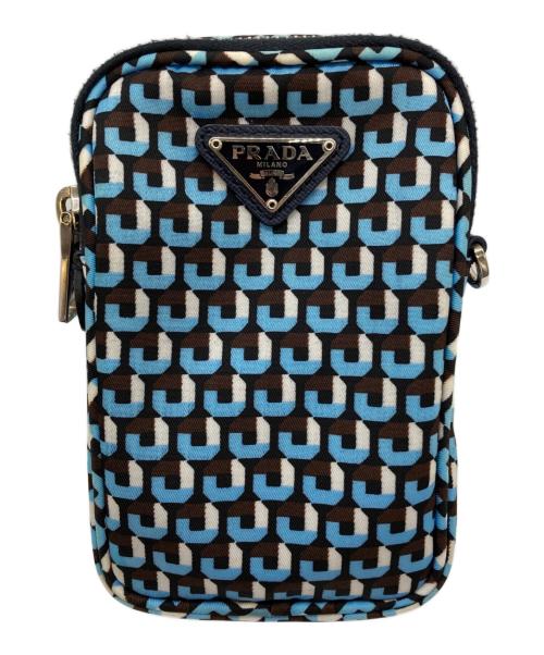 PRADA（プラダ）PRADA (プラダ) Multi Pochette Bag ブルー×ブラウンの古着・服飾アイテム