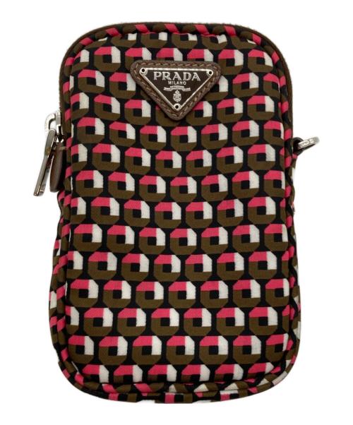 PRADA（プラダ）PRADA (プラダ) Multi Pochette Bag ピンク×ブラウンの古着・服飾アイテム