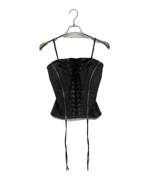 JOSE MOON（ジョゼムーン）JOSE MOON (ジョゼムーン) LACEUP SWEAT BUSTIER BLACK ブラック サイズ:36の古着・服飾アイテム