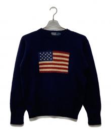POLO RALPH LAUREN（ポロ・ラルフローレン）の古着「星条旗ニット」｜ネイビー