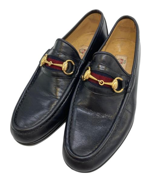 GUCCI（グッチ）GUCCI (グッチ) シェリーラインビットローファー ネイビー サイズ:39の古着・服飾アイテム