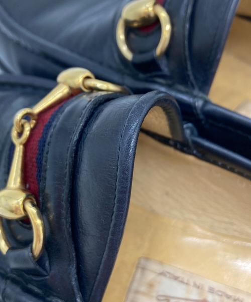 GUCCI（グッチ）GUCCI (グッチ) シェリーラインビットローファー ネイビー サイズ:39の古着・服飾アイテム