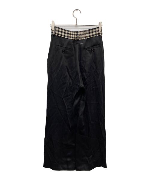 MM6 Maison Margiela（エムエムシックスメゾンマルジェラ）MM6 Maison Margiela (エムエムシックスメゾンマルジェラ) サテンワイドフレアパンツ/S52KA0289 S45399 ブラック サイズ:36の古着・服飾アイテム