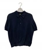 A.PRESSEアプレッセ）の古着「Cotton Knit S/S Polo Shirts」｜ネイビー
