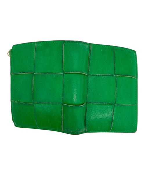 BOTTEGA VENETA（ボッテガベネタ）BOTTEGA VENETA (ボッテガベネタ) スモールカセット2つ折り財布 グリーンの古着・服飾アイテム