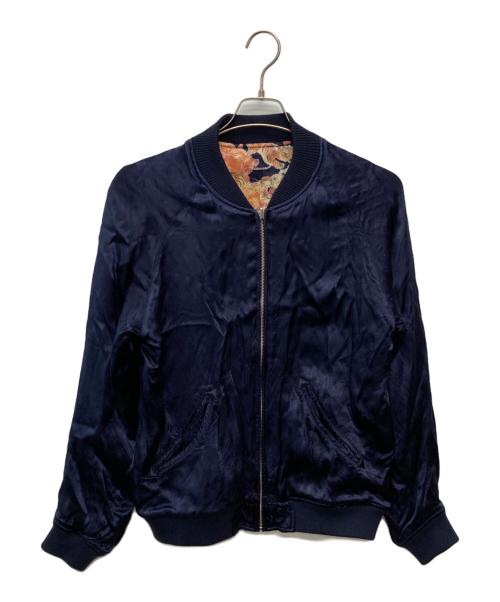 STUDIO D'ARTISAN（ステュディオダルチザン）STUDIO D'ARTISAN (ステュディオダルチザン) 百豚レーヨンリバーシブルスカジャン/4492 ブラウン×ネイビー サイズ:40の古着・服飾アイテム