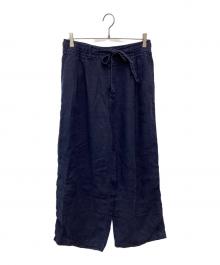 anachronorm（アナクロノーム）の古着「FADED SULFUR DYED LINEN WIDE EASY PANTS」｜ネイビー