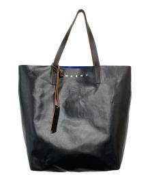 MARNI（マルニ）の古着「PVCバイカラーロゴトートバッグ/SHMQ0000A3 P3572」｜ブルー×ブラック