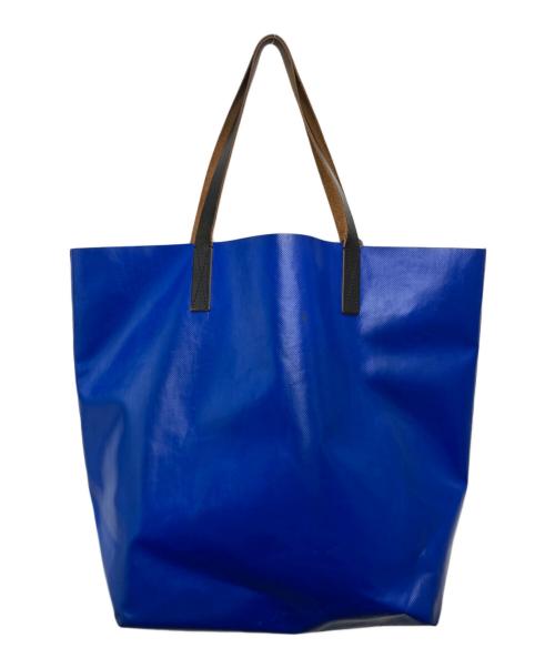 MARNI（マルニ）MARNI (マルニ) PVCバイカラーロゴトートバッグ/SHMQ0000A3 P3572 ブルー×ブラックの古着・服飾アイテム