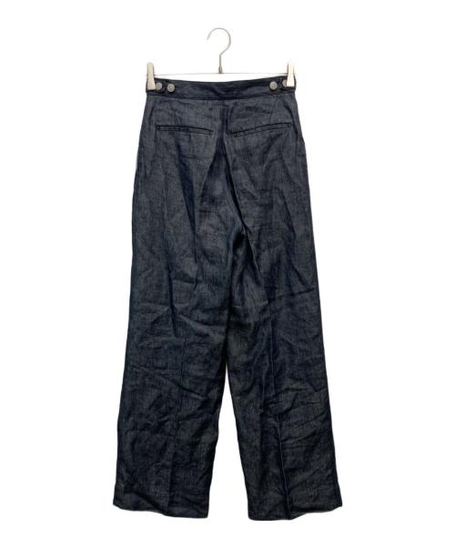DRAWER（ドゥロワー）Drawer (ドゥロワー) リネン ツータック スラックス テーパード パンツ インディゴ サイズ:36の古着・服飾アイテム