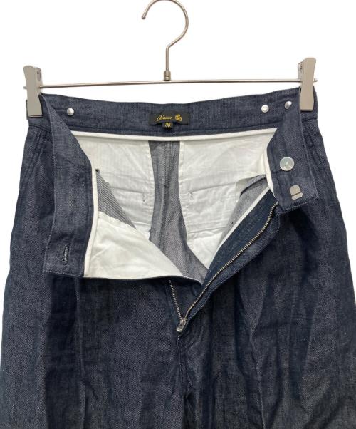 DRAWER（ドゥロワー）Drawer (ドゥロワー) リネン ツータック スラックス テーパード パンツ インディゴ サイズ:36の古着・服飾アイテム