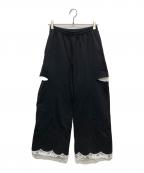 JOSE MOONジョゼムーン）の古着「SLIT SWEAT PANTS 2/1726320559-0」｜ブラック