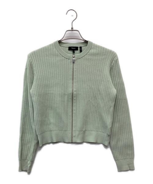 theory（セオリー）theory (セオリー) Wooster Crepe Knit/ポインテールサマーニットカーディガン/01-6203703 グリーン サイズ:Pの古着・服飾アイテム