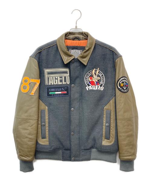 PAGELO（パジェロ）PAGELO (パジェロ) スタジャン ブラウン サイズ:LLの古着・服飾アイテム