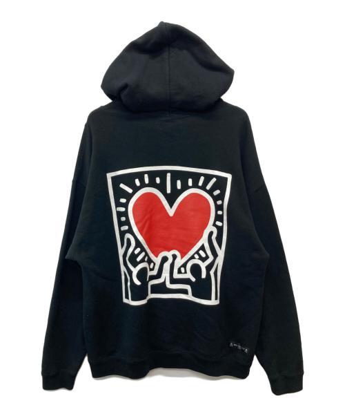 Mastermind JAPAN（マスターマインド ジャパン）Mastermind JAPAN (マスターマインド ジャパン) Keith Haring (キースヘリング) グラフィックパーカー ブラック サイズ:Lの古着・服飾アイテム