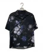 LAD MUSICIANラッドミュージシャン）の古着「FLOWER OPEN COLLAR SHIRT/2324-126」｜ブラック