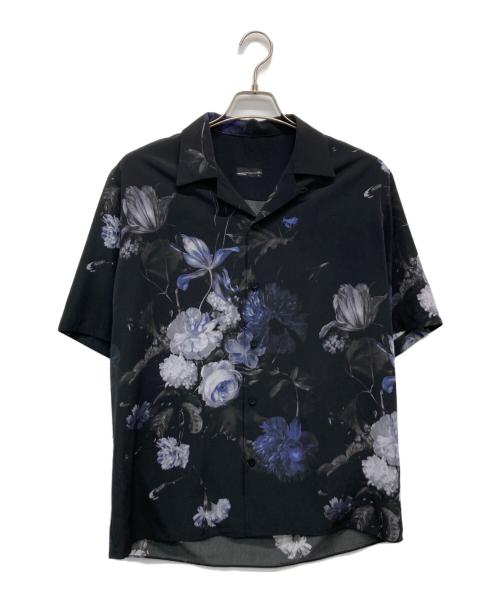 LAD MUSICIAN（ラッドミュージシャン）LAD MUSICIAN (ラッドミュージシャン) FLOWER OPEN COLLAR SHIRT/2324-126 ブラック サイズ:42の古着・服飾アイテム