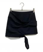 JOSE MOONジョゼムーン）の古着「LOW WEST CUTTING MINI SKIRT」｜ブラック