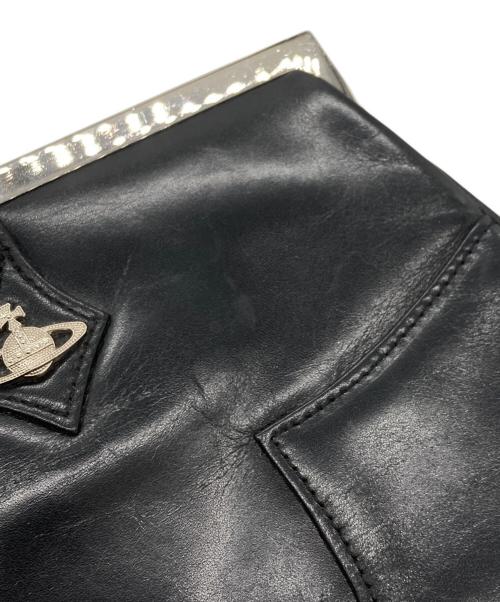 Vivienne Westwood（ヴィヴィアンウエストウッド）Vivienne Westwood (ヴィヴィアンウエストウッド) ガマ口レザーハンドバッグ ブラックの古着・服飾アイテム