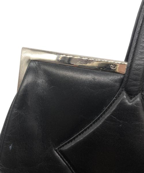Vivienne Westwood（ヴィヴィアンウエストウッド）Vivienne Westwood (ヴィヴィアンウエストウッド) ガマ口レザーハンドバッグ ブラックの古着・服飾アイテム