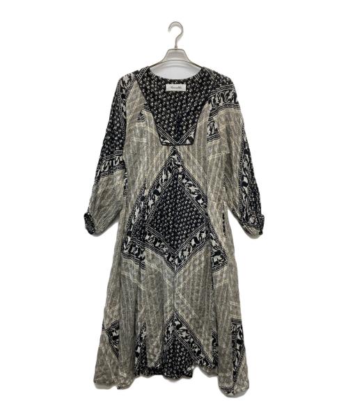 Sana mallika（サラマリカ）Sana mallika (サラマリカ) Cotton Block Pattern Dress ブラック サイズ:Ｓの古着・服飾アイテム