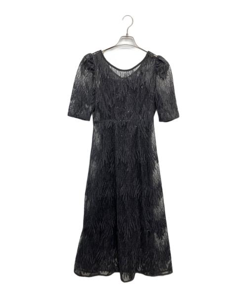 Kaene（カエン）Kaene (カエン) スパンコールアネモネドレス グレー サイズ:38の古着・服飾アイテム