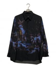 LAD MUSICIAN（ラッドミュージシャン）の古着「DECHINE BIG SHIRT INKJET ANGELS/2119-114」｜ブラック