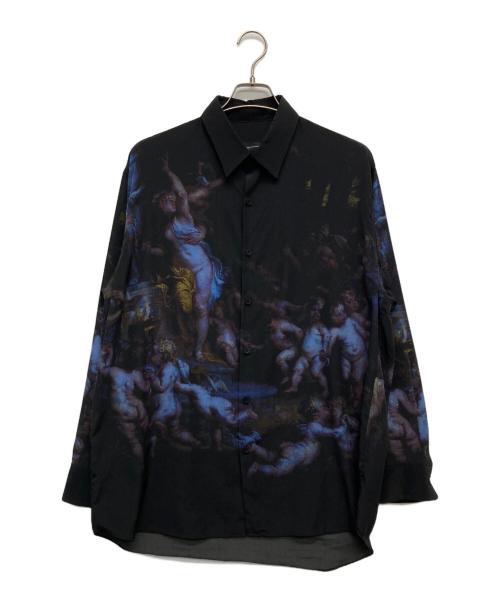 LAD MUSICIAN（ラッドミュージシャン）LAD MUSICIAN (ラッドミュージシャン) DECHINE BIG SHIRT INKJET ANGELS/2119-114 ブラック サイズ:44の古着・服飾アイテム