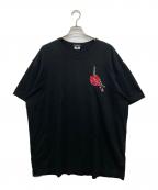 COMME des GARCONS HOMME PLUSコムデギャルソンオムプリュス）の古着「フワラーエンブロイダリーTee」｜ブラック